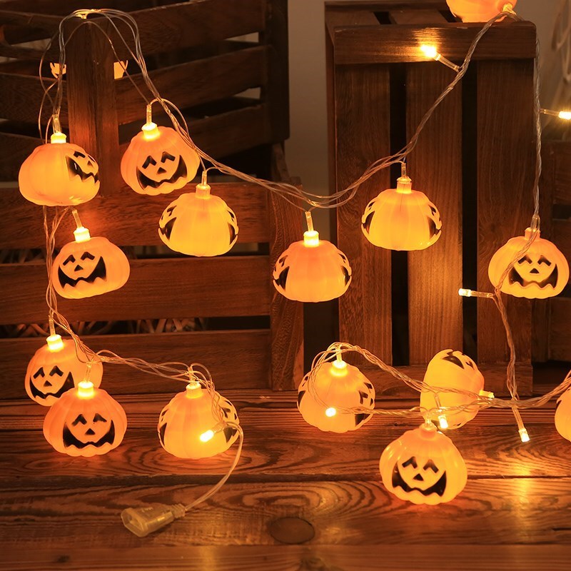 Cross-border Double-sided Big Pumpkin String Lights Halloween Pumpkin String Lights Bar Decorative Supplies Pumpkin Lights Luminous Small String Lights