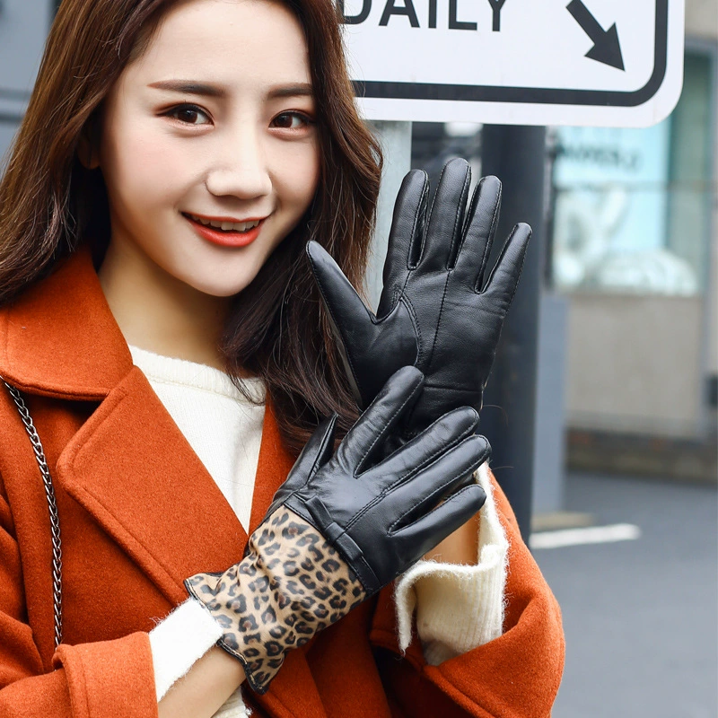 Gloves, windproof keep warm fleece winter set, genuine leather