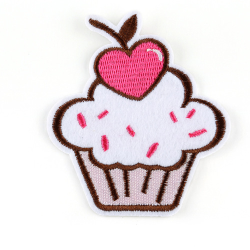 Embroidery stickers, hamburger fries, cherry patches, small batch clothing accessories, jewelry accessories, cross-border supply cloth stickers