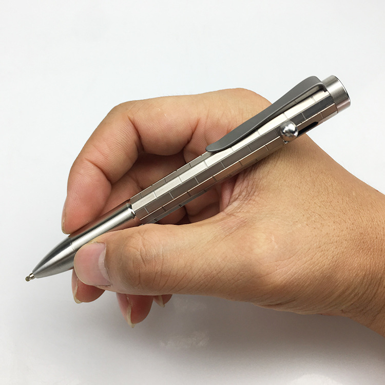 钛合金圆珠笔户外轻盈便携式枪栓开关金属圆珠笔书写用品现货批发