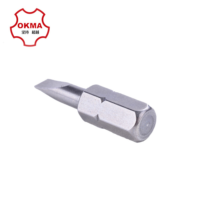 OKMA一字批头S2钢材旋具头强磁螺丝刀单头SL系列气动风批批咀