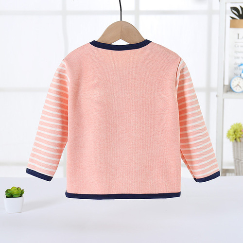 Children's Fleece Warm Crew Neck Long Sleeve Autumn/Winter Top Single Piece Single Button Men and Women Baby Innerwear One Piece Dropshipping