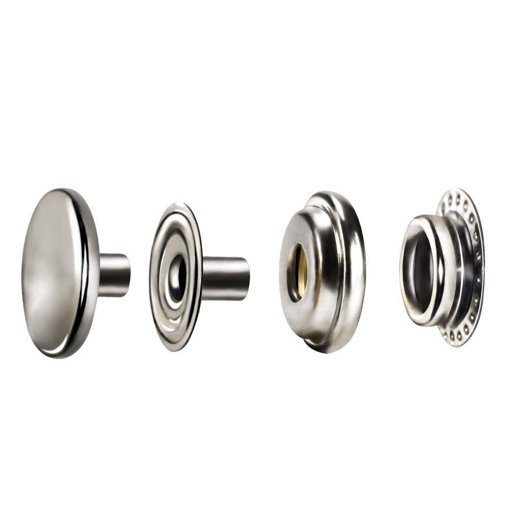 100pcs15mm de acero inoxidable gran hebilla blanca sujetador botón kit hebilla de cuatro articulaciones botón hebilla oculta para transfronteriza