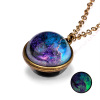 Fashionable starry sky, double-sided retro pendant, necklace, European style, new collection