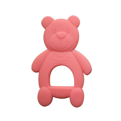 Baby Silicone Teether 6 Months Manufacturer Wholesale Mom and Baby Bear Chew Toy Baby Teething Toy Cross-border Toy