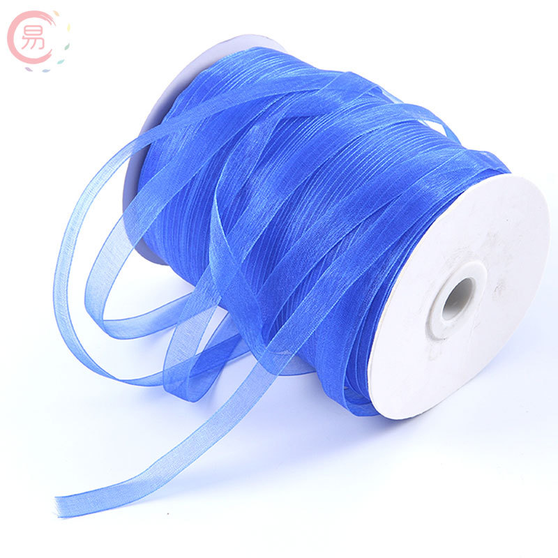 昌易批发 1cm雪纱带透明装饰勾钩帽子1厘米纱带蝴蝶结礼品包装彩