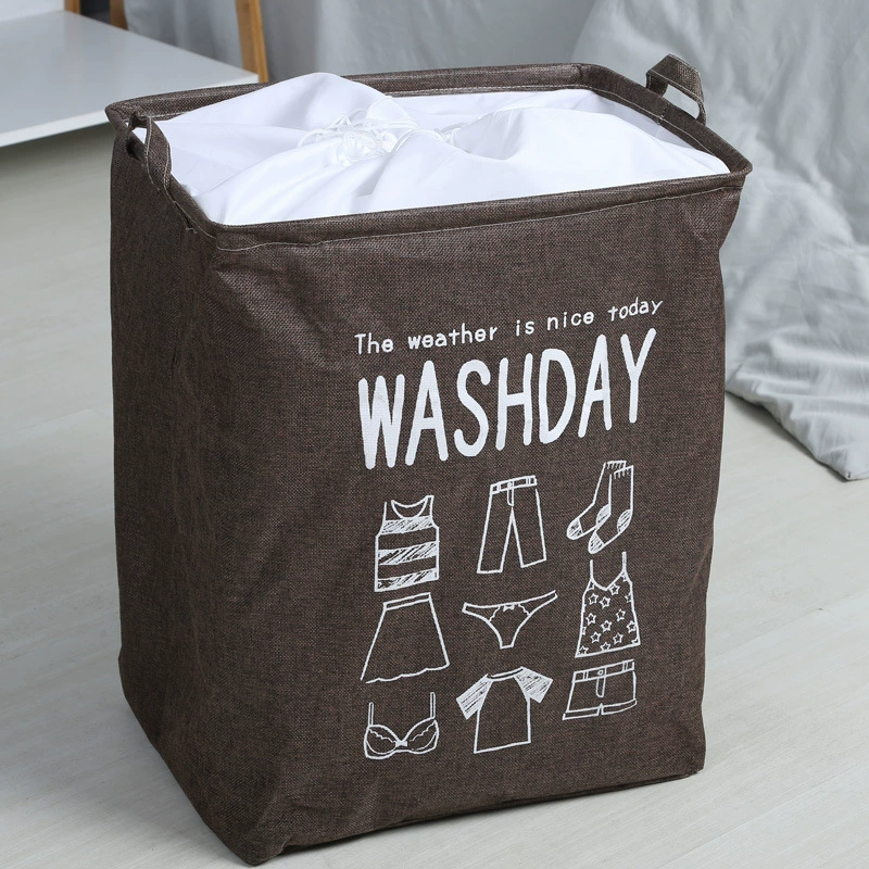 YiJiaJia Capacious Rectangular Storage Basket, Foldable Linen-Cotton, 19.9×16.8×8.05 cm, Multi-Colors