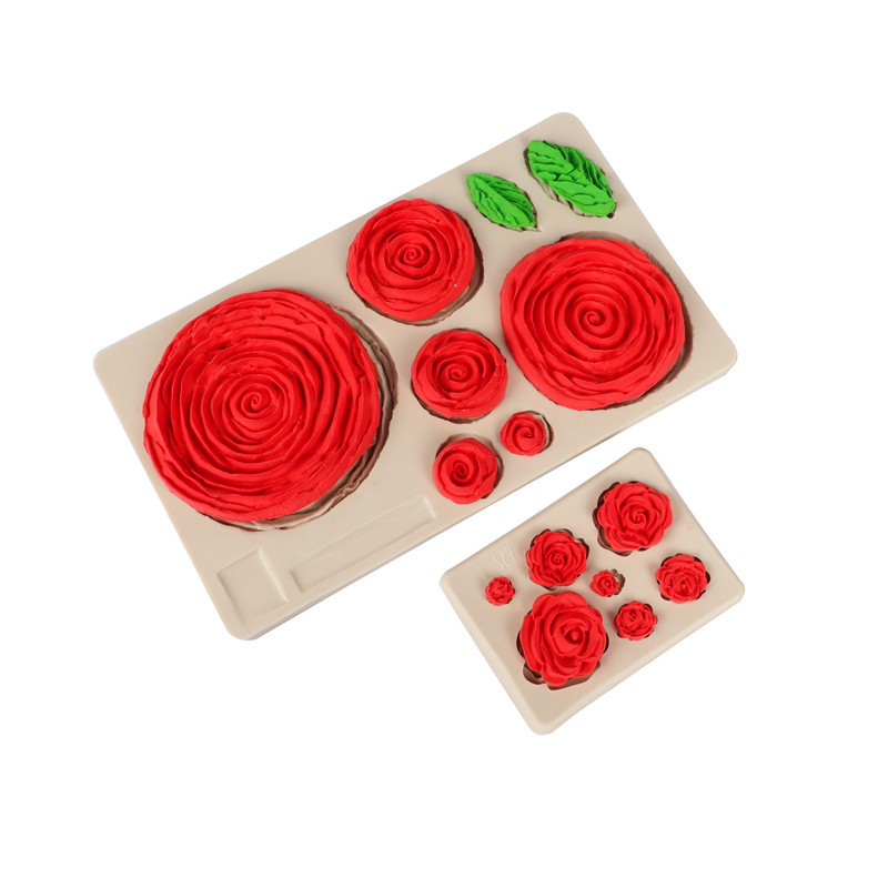 Molde de pastel rosa fondant silicona molde pastel decoración pastel molde seco ritmo hornear herramientas al por mayor