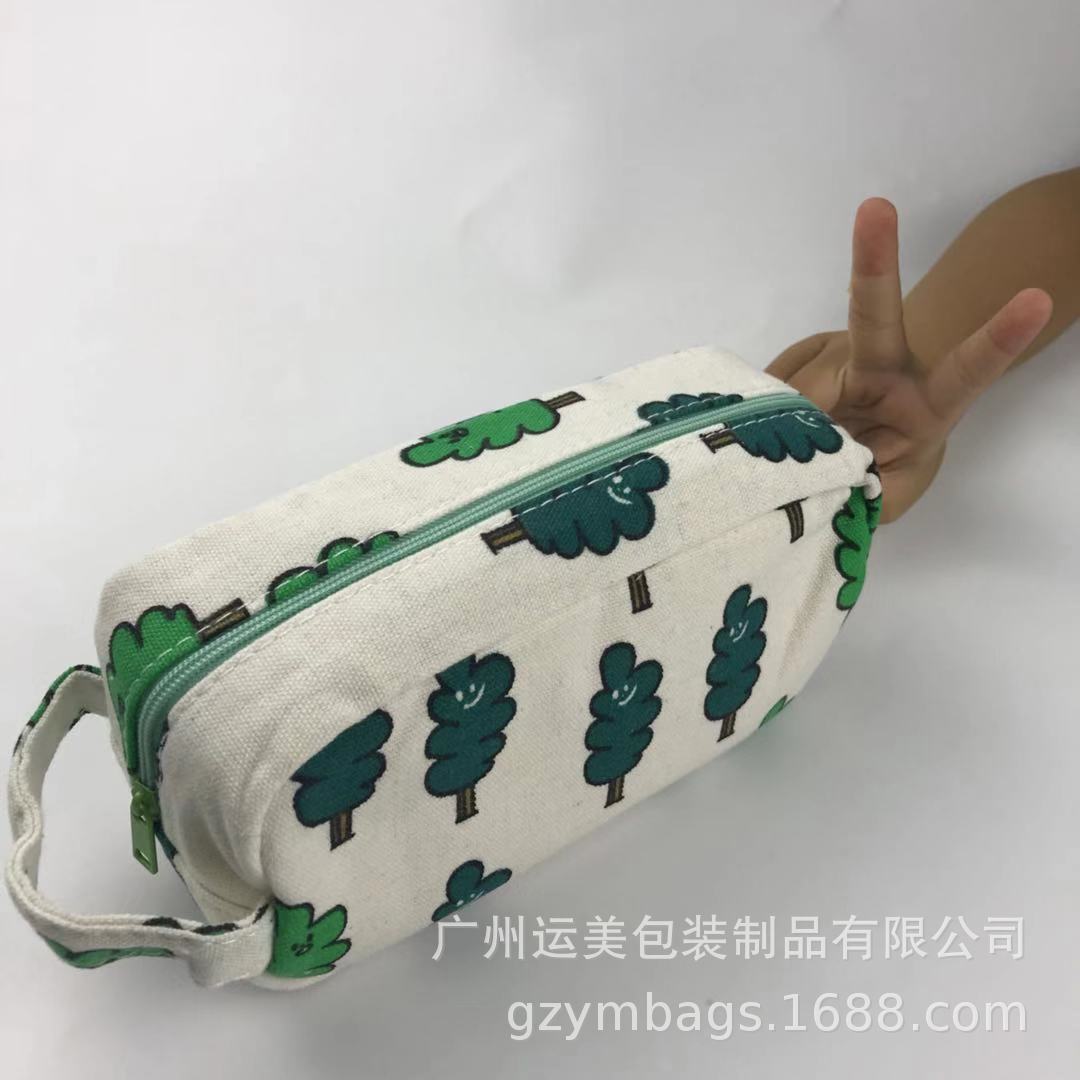 定 制创意课堂笔袋学生文具收纳帆布笔袋青少年便携笔袋 印花笔袋