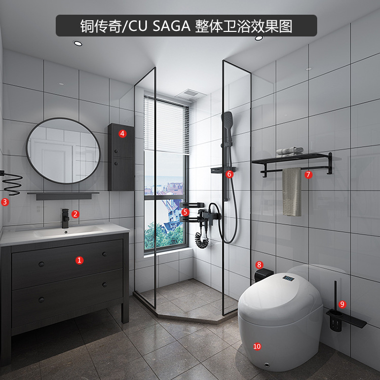 Vida canción estilo europeo negro temperatura constante ducha cabeza traje completo baño ducha cabeza cobre baño ducha cabeza hogar