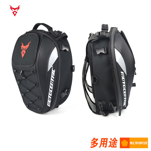 MOTOCENTRIC Motorcycle Helmet Bag, Rear Seat Bag, Dual-Shoulder Backpack, Knight Large Capacity Motorcycle Tail Bag