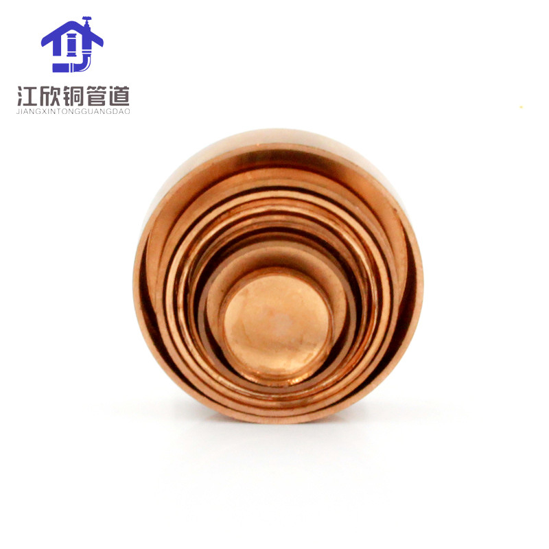 Tapa de tubería de cobre sin plomo accesorios de tubería de cobre de refrigeración de latón conexión codo tee presión directa sin costura