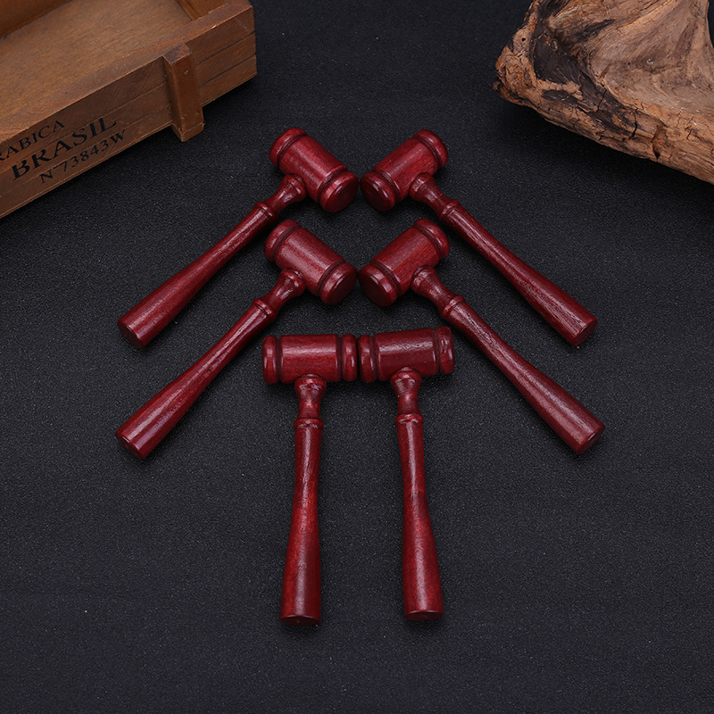 Fashion children's toys small wooden hammer Lotus wood crafts mahogany judge hammer simple car House wooden ornaments