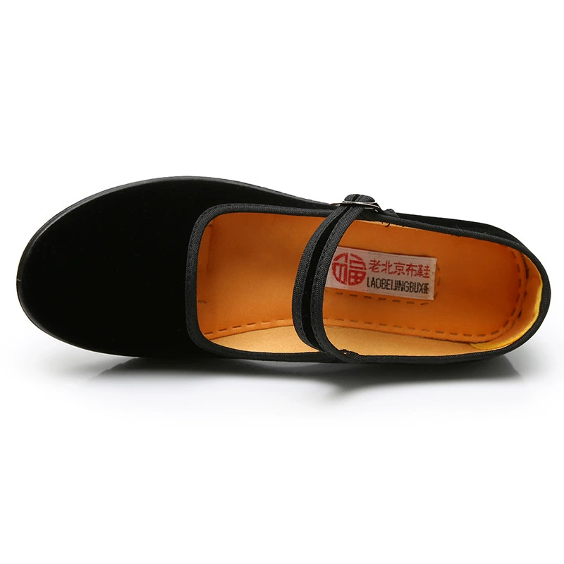 Новые старые Beijing cloth shoes женские черный район, обувь для работы в отеле, плоская подошва, узкий рот, женские сандалии на каблуке wholesale наклонный каблук