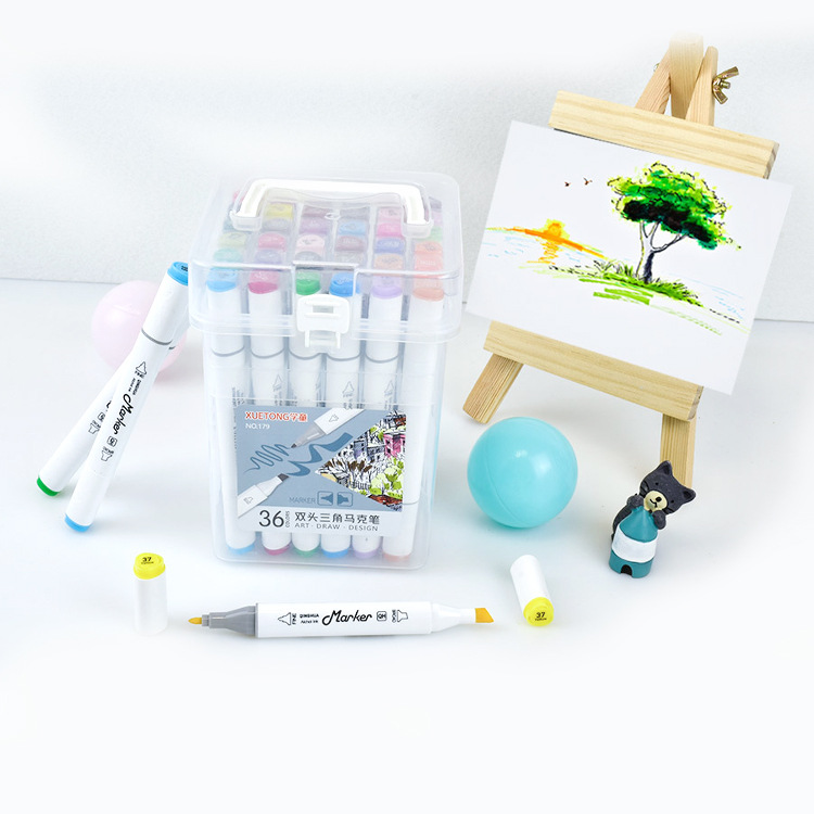 Doble cabeza triángulo alcohólico marcador pop cartel pluma pintura diseño graffiti arte estudiante rotulador