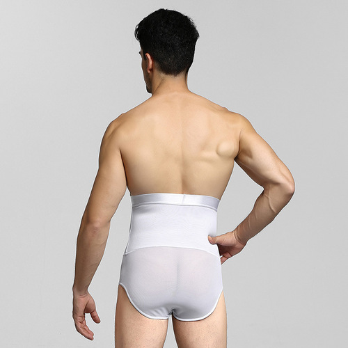New Men's Mesh Breathable Plastic Belt Anti-roll High Waist Shaping Pants Tummy Control Beer Belly Waist Pants NY132