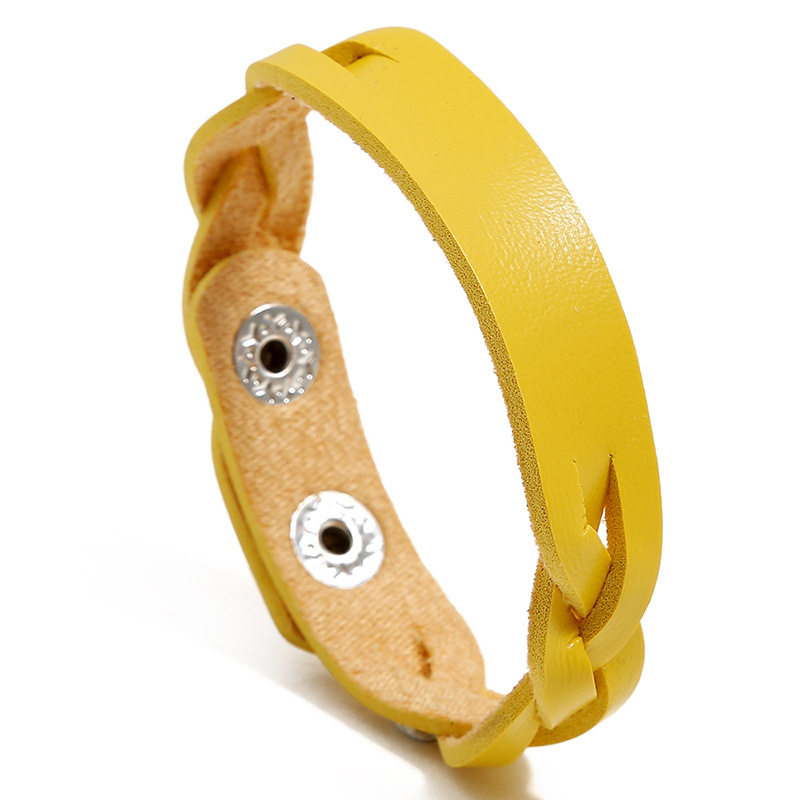 Punk factory direct Korean ladies woven leather bracelet simple Joker color student bracelet accessories wholesale