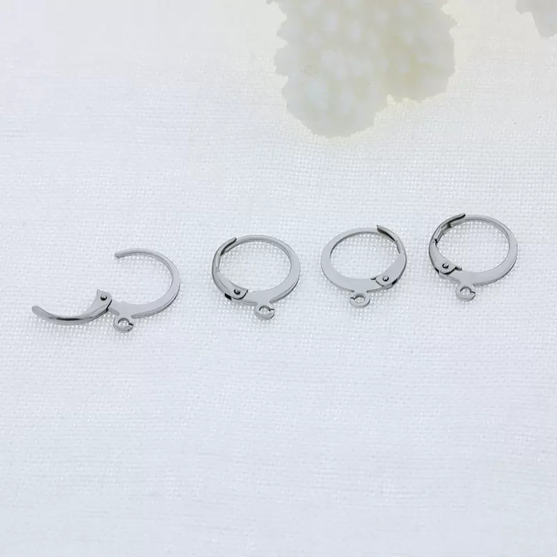 厂家批发欧美手工耳环材料316不锈钢法国钩耳环耳夹百搭饰品配件