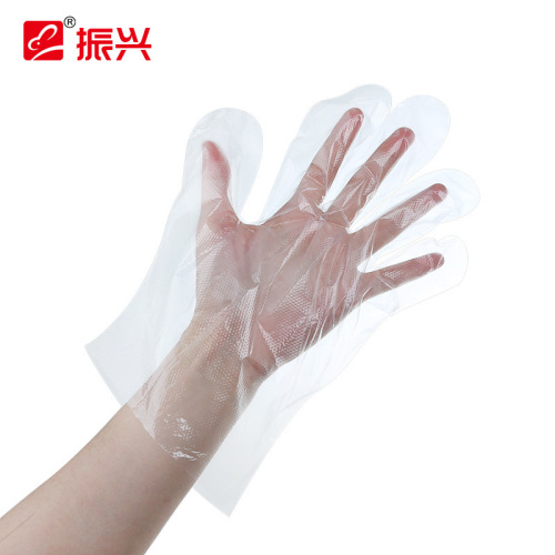 Zhenxing Disposable Gloves Wholesale Food Grade Catering Takeaway Edible Transparent Plastic Lobster PE Glove Film