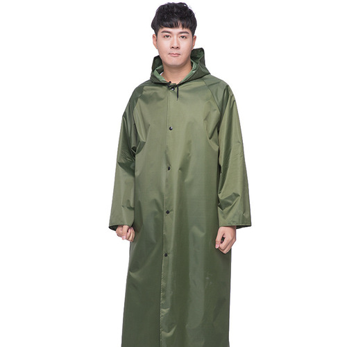 Wholesale Long-Sleeve Full-Body Outdoor Raincoat, Adult Fashion Raincoat, Electric Bicycle Raincoat with Long Length and Reflective Strips