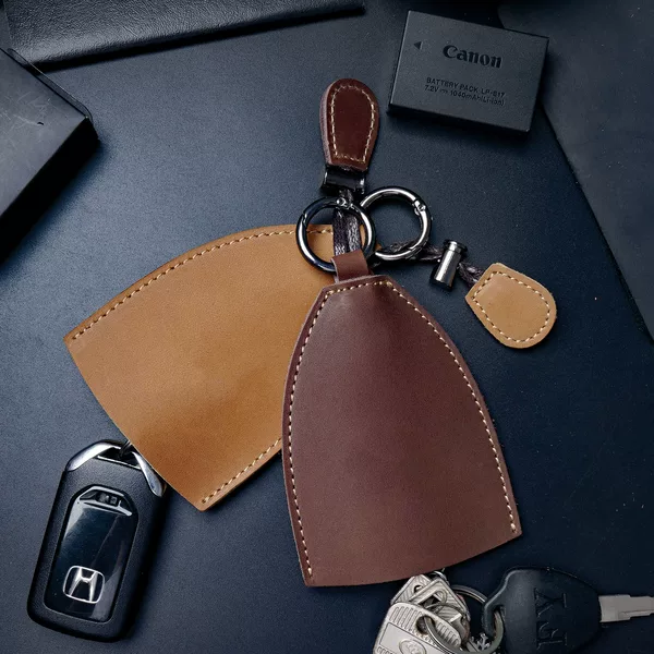Italian Soft Leather First Layer Crazy Horse Leather Car Universal Key Cover Genuine Leather Men's Fashion High-End Car Key Bag