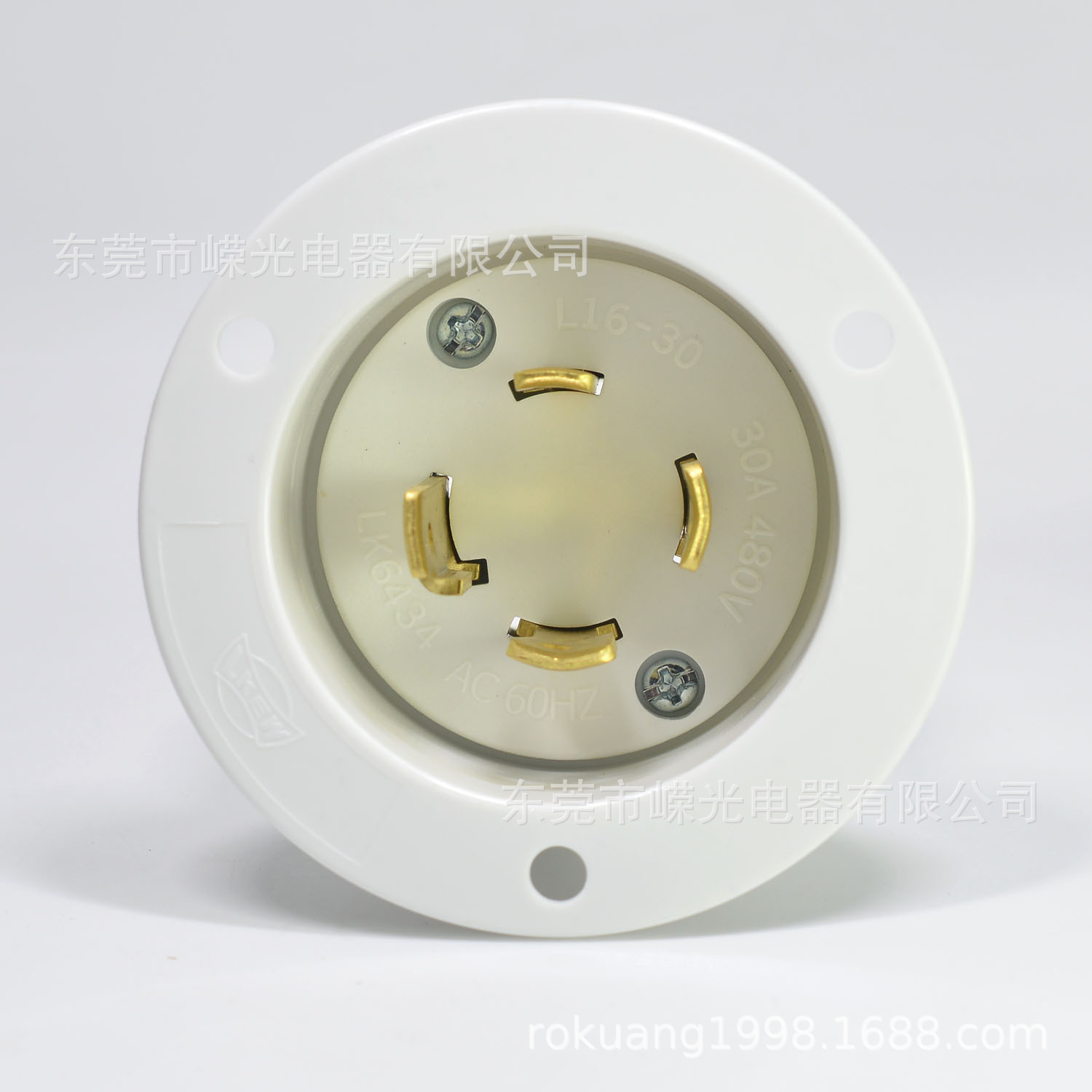 LK-6434FI NEMA L16-30P 法兰式医疗器械30A480V半导体五金制品