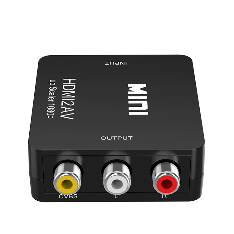 Конвертер HDMI в AV, маленький белый корпус HDMI2AV HDMI к RCA, телевизор-сет-топ бокс, преобразование аудио и видеосигнала