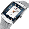 Waterproof men's watch, men's square calendar, quartz watches stainless steel