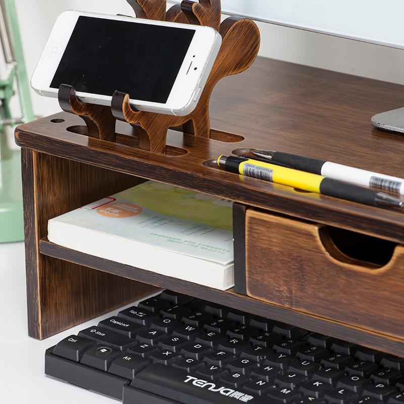 Computer Monitor Screen Raising Rack Base Desktop Keyboard Organizer Storage Rack Tray Bracket Lifting and Raising