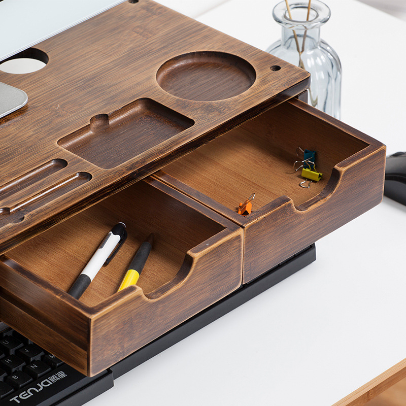 Computer Monitor Screen Raising Rack Base Desktop Keyboard Organizer Storage Rack Tray Bracket Lifting and Raising