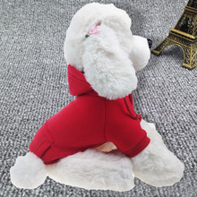 冬季新品糖果色个性棉柔软宠物抓绒带兜卫衣连帽狗狗衣服