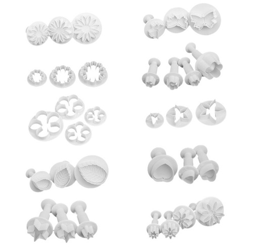Baking Tool Set 10 Styles 33 Piece Fondant Cake Mold Plastic Spring Embossed Printed Mold Biscuit Mold