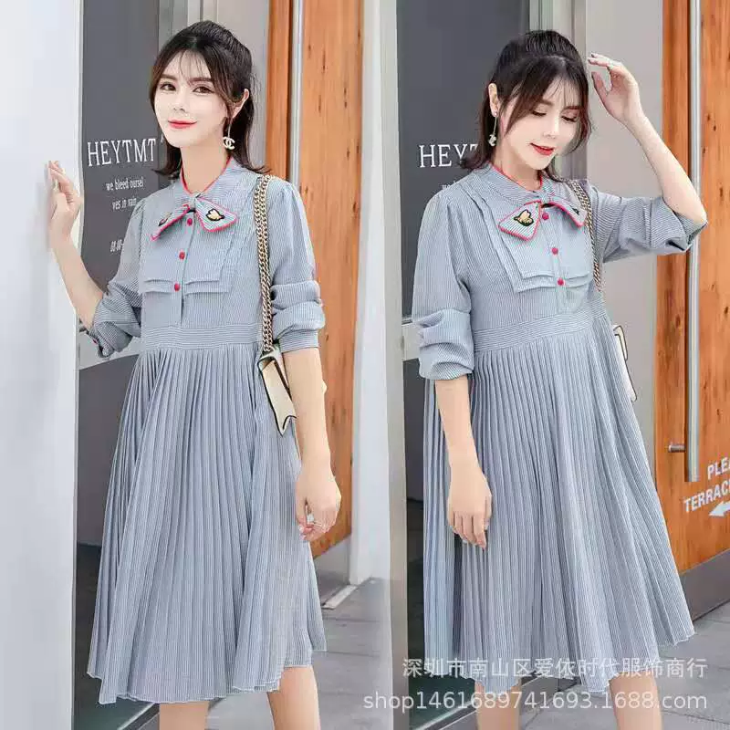 Autumn demi-season long-sleeve for pregnant, dress, oversize