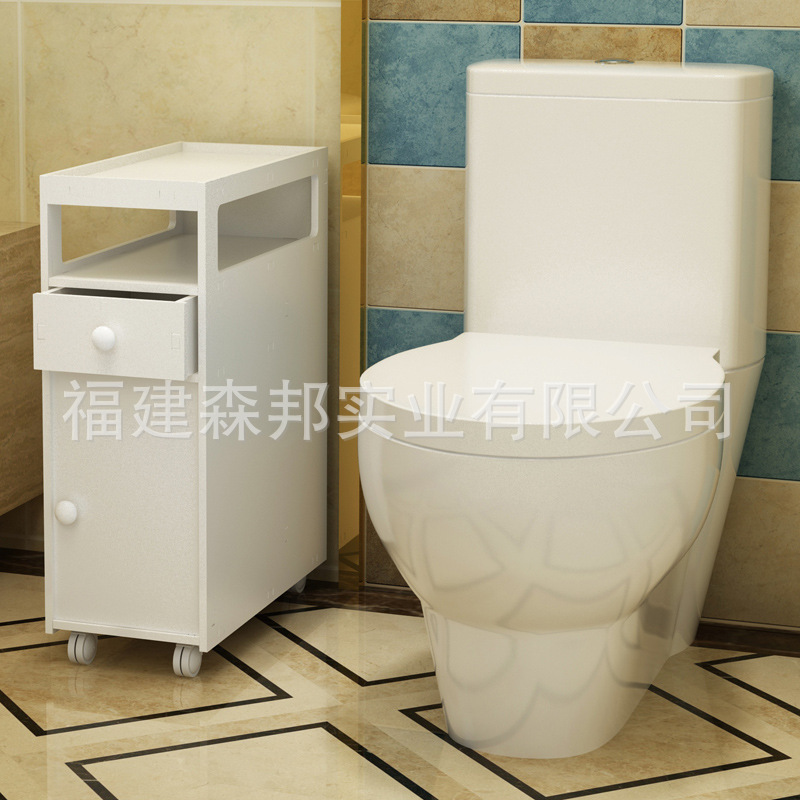 Toilet Side Cabinet, Side Cabinet, Gap Cabinet, Over-The-Mirror Toilet Low Cabinet, Narrow Cabinet, Tissue Storage Cabinet with Wheels, Floor-Standing Bathroom Cabinet