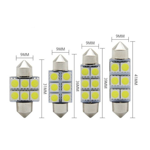 汽车双尖31/36/39/41MM 5050 6SMD LED车顶灯牌照灯阅读灯尾箱灯