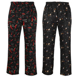 Cross-border e-commerce foreign trade version of the hotel overalls restaurant ice cream knife and fork chili full elastic chef pants