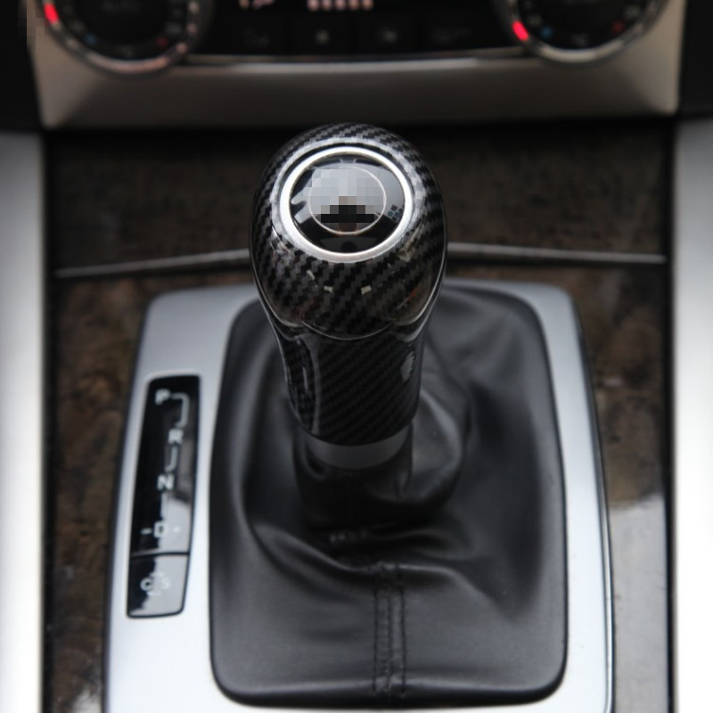 Especial Mercedes-Benz viejo GLK CLS C E G grado cabeza del engranaje cáscara protectora patrón de fibra de carbono cubierta de la manija del engranaje modificación interior