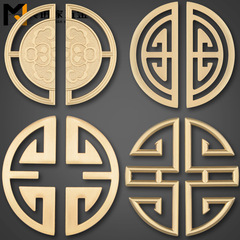 Modern Chinese Style Copper-Colored Brushed Finish Retro Cabinet Handles, Round Pair for Redwood Drawer Cabinet, Luxurious Wardrobe Knobs