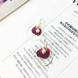 滴胶小清新花朵耳钉女款简约花环耳环花瓣耳饰甜美饰品