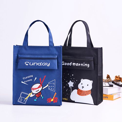 Student tutoring bag animation cartoon large-capacity pencil bag primary school student tote bag canvas nylon multi-functional tutoring bag