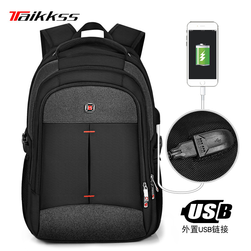 공장 도매 비즈니스 배낭 USB 다기능 간단한 방수 나일론 학생 여행 남자 컴퓨터 배낭
