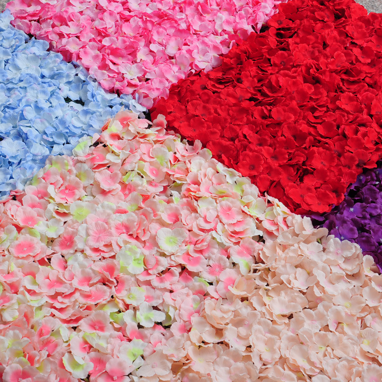 Boda flor artificial Fondo pared flor artificial centro comercial ventana puerta arco decoración Hortensia flor fila planta pared flor artificial