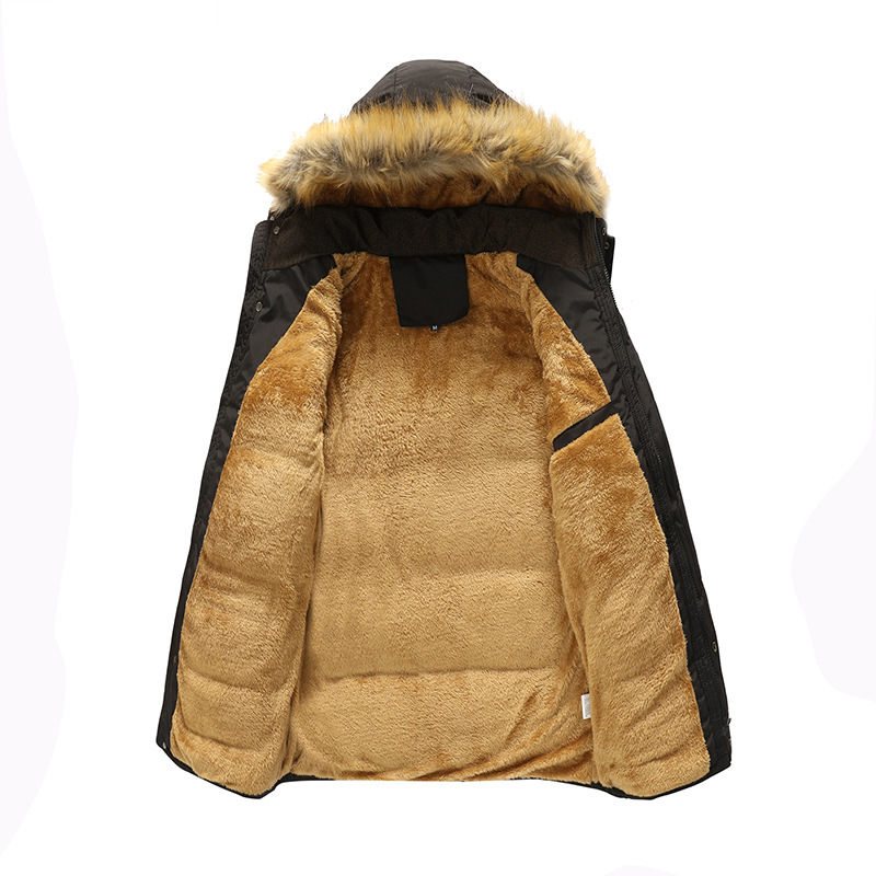 Источники-производители, трансграничная зимняя одежда AliExpress, длинная одежда с хлопковой подкладкой, Мужская утолщенная куртка на флисовой подкладке больших размеров, теплая куртка на хлопковой подкладке для среднего и пожилого возраста