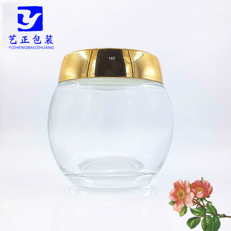 化妆品玻璃瓶空瓶子面膜瓶 霜瓶 身体乳瓶120G 透明瓶金色银色盖