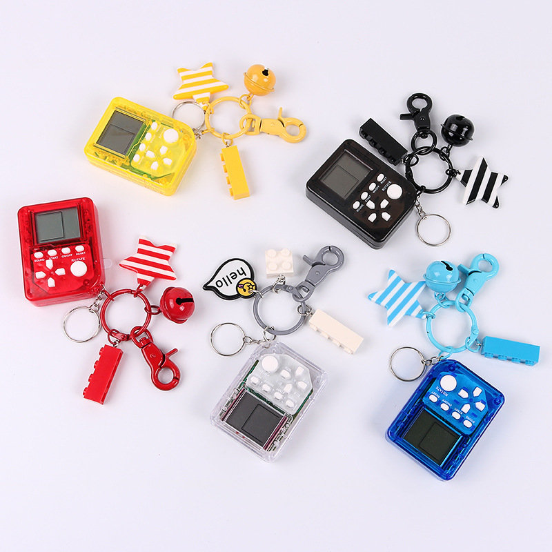 After 80 memory mini game machine keychain couple Women bag bag pendant car keychain creative fun gift