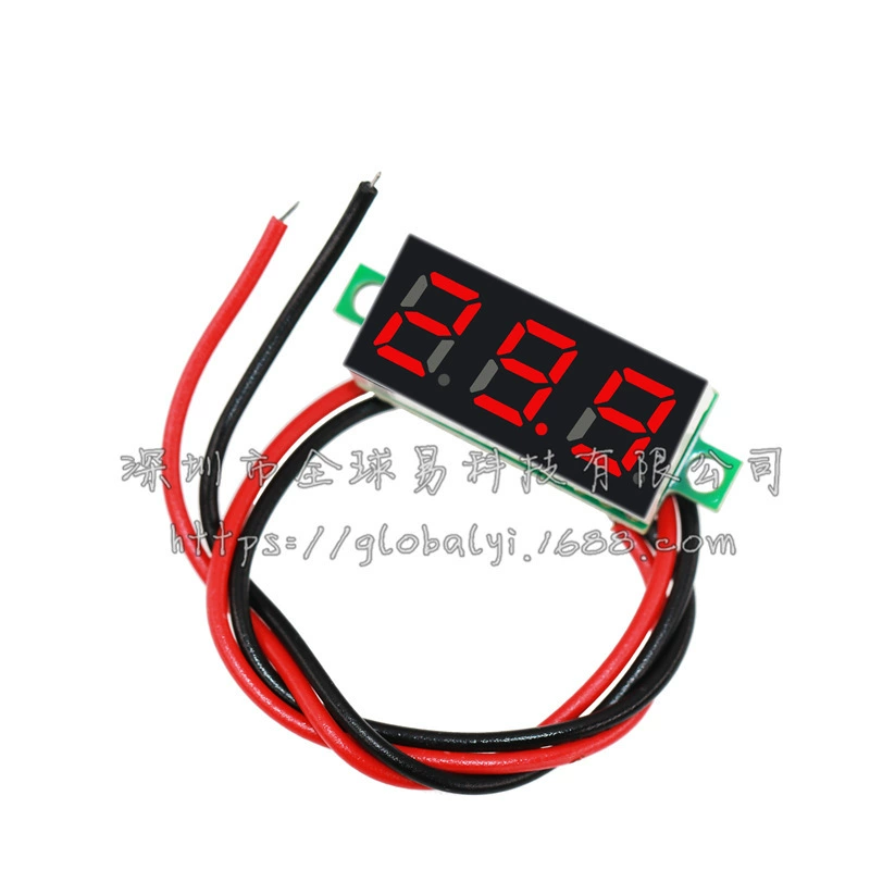 0,28-дюймовый сверхмалый цифровой измеритель напряжения постоянного тока, цифровой дисплей, регулируемый двухпроводной DC5-30V защита от обратного подключения