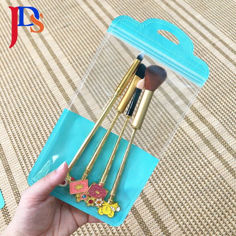 现货彩色半透明塑料袋11.5*22加厚夹骨包装袋 美甲笔化妆刷包装袋