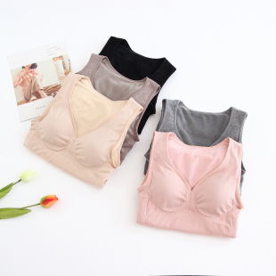 Fleece demi-season keep warm base body-friendly vest, underwear, breast pads, simple and elegant design, increased thickness, tight