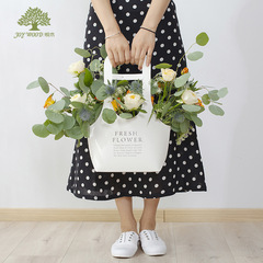 Leather Handbag English Letter Handheld Flower Bag Packaging Bag Gift Bag Gift Bag Leather Paper Bag Wholesale