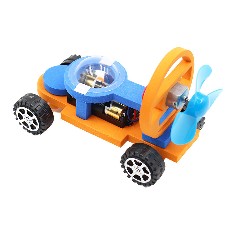 Technology small production invention DIY electric wind car F1 aerodynamic racing car handmade material toy wholesale